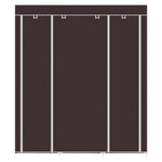 ZUN 69" Portable Clothes Closet Non-Woven Fabric Wardrobe Double Rod Storage Organizer Dark Brown 72079783