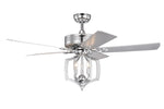 ZUN Ceiling Fans with Lights and Remote 52 Inch Bedroom Ceiling Fan with Light Crystal W1592P152962