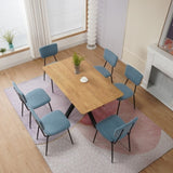 ZUN Dining Room Chairs Set of 6, Modern Comfortable Feature Chairs with Faux Plush Upholstered Back and W117094380