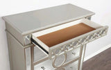 ZUN Champagne Finish 1pc Nightstand Only Glam Style Solid wood 2-Drawers Crystal-like Acrylic Knob B01182430