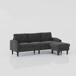 ZUN Convertible Combo Sofa Sofa L-Shaped Sofa with Storage Cabinet Footstool, Living Room Dark Gray W2012126502