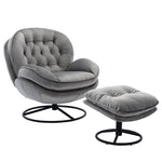 ZUN Accent chair TV Chair Living room Chair Grey with ottoman W67628187