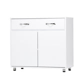 ZUN Two door Side Table-White W28203337