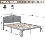 ZUN Full Size Bed, Wood Platform Bed Frame with Headboard For Kids, Slatted, Gray W1998121953