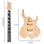 ZUN DIY 6 String Flame Shaped Style Electric Guitar Kits with Mahogany Body, Maple Neck and Accessories 68229901