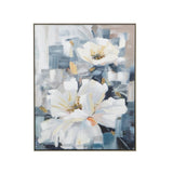 ZUN 32.5" x 40" Large Rectangle Framed Wall Art Flower Canvas Print, Home Decor for Living Room Kitchen W2078130295