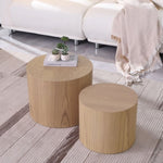 ZUN MDF side table/coffee table/end table/nesting table set of 2 with oak veneer for living W87640118