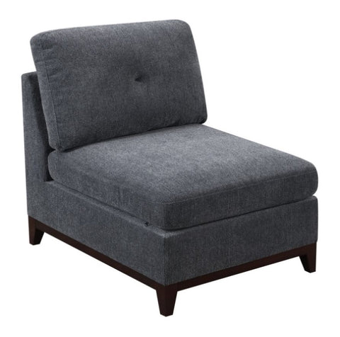 ZUN Modular Living Room Furniture Armless Chair Ash Chenille Fabric 1pc Cushion Armless Chair Couch B011104329