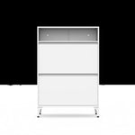 ZUN Metal Shoe Cabinet with 2 Flip Drawers,Free Standing Storage Racks with Metal Legs and Adjustable W1666103118