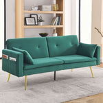 ZUN 72.5" Convertible Sofa Bed, Adjustable Velvet Sofa Bed - Velvet Folding Lounge Recliner - Reversible W1193127061