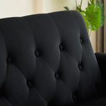 ZUN Artemax 55'' Modern Shiny Velvet Convertible Loveseat Sleeper Sofa Couch w/ 2 Lumbar Pillows, W668100737