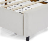 ZUN King Size Bed Frame with Drawer, Upholstered Smart Platform Bed with 4-Drawers Strong Wood Slats W1708137168