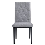 ZUN Linen Tufted Dining Room Chairs Set of 4, Accent Diner Chairs Upholstered Fabric Side Stylish WF312273AAG