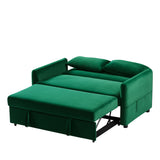 ZUN Double seat sofa bed sofa with pull-out bed, adjustable backrest with 2 lumbar pillows for small 06148805