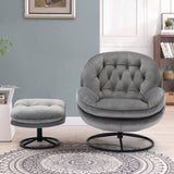 ZUN Accent chair TV Chair Living room Chair Grey with ottoman W67628187