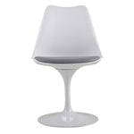 ZUN Swivel Tulip Side Chair for Kitchen and Dining Room Bar with Cushioned Seat and Curved Backrest, W2181P154910