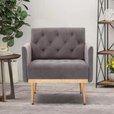 ZUN COOLMORE Accent Chair ,leisure single sofa with Rose Golden feet W153981348