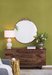 ZUN 36" x 39" Round Gold Mirror, Wall Mounted Mirror with Metal Frame for Bathroom Living Room W2078124102