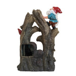 ZUN 8.3x4.7x13.8" Decorative Woodland Gnome Water Fountain with LED Light, Brown W2078138941