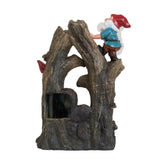 ZUN 8.3x4.7x13.8" Decorative Woodland Gnome Water Fountain with LED Light, Brown W2078138941