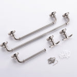 ZUN Bathroom Hardware Set Brushed Nickel 4-Pieces Bathroom Towel Rack 24 Inches Adjustable Bathroom W1932130479