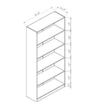ZUN White Bookcase Display, Modern Bookstand with Five Shelves B107130819
