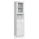 ZUN FCH MDF Spray Paint Upper And Lower 2 Doors 1 Pumping 1 Shelf Bathroom Cabinet White 84098725