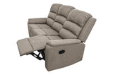 ZUN Modern Light Brown Color Burlap Fabric Recliner Motion Sofa 1pc Plush Couch Manual Motion Sofa B011133848