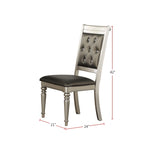 ZUN Dining Chairs With Tufted Back, Silver SR011705