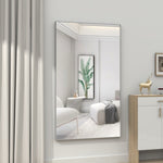 ZUN 60*36" Oversized Modern Rectangle Bathroom Mirror with Silver Frame Decorative Large Wall Mirrors W708140625
