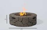ZUN Living Source International 9'' H x 28'' W Fiber Reinforced Concrete Outdoor Fire pit B120142188