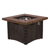 ZUN Good Product 50,000 BTU Outdoor Gas Fire Table , Faux Woodgraine table top Fire Pit W2029120112