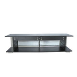 ZUN TV Stand for 32-60 Inch TVs Modern Low Profile Black+Stone Grey Entertainment Center with LED Lights W2301142536
