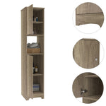 ZUN Brighton 1-Shelf Linen Cabinet Light Oak B06280089
