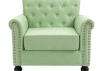 ZUN Mid-Century Modern Accent, Linen Armchair w/Tufted Back/Wood Legs, Upholstered Lounge Arm W133360440