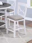 ZUN Counter Height Dining Table w Storage Shelve 4x Chairs Padded Seat Unique Design Back 5pc Dining Set B011P145833
