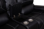 ZUN Faux Leather Reclining Sofa Couch Loveseat Sofa for Living Room Black W87683972