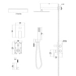 ZUN Dual Shower Head - 10 Inch Wall Mounted Square Shower System with Rough-in Valve,Chrome W124381739