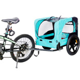 ZUN Light Green Foldable Pet Jogging Stroller Dog Carriers Bicycle Trailer Pet Dog Cat Bike Trailer W136458011