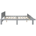 ZUN Full Bed with Footboard Bench,Grey W50489983