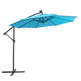 ZUN 10 FT Solar LED Patio Outdoor Umbrella Hanging Cantilever Umbrella Offset Umbrella Easy Open W41923058