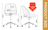 ZUN Modern household pu Office chair, adjustable 360 &deg; swivel chair engineering plastic armless swivel W1512139267
