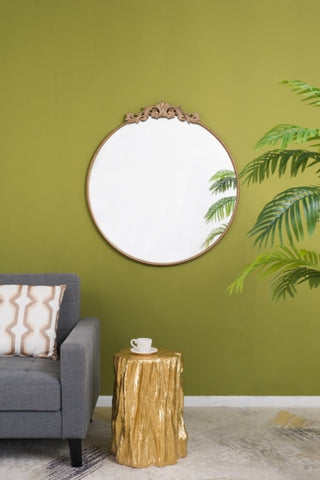 ZUN 36" x 39" Round Gold Mirror, Wall Mounted Mirror with Metal Frame for Bathroom Living Room W2078124102