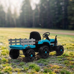 ZUN Ride on Tractor with Trailer,12V Battery Powered Electric Tractor Toy w/Remote Control,electric car W1396104251