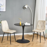 ZUN Indoor Velvet Dining Chair, Modern Dining Kitchen Chair with Cushion Seat Back Black Coated Legs W21053659