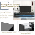 ZUN On-Trend TV Stand with Two Media Storage Cabinets Modern High Gloss Entertainment Center for 75 Inch WF293969AAB