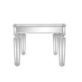 ZUN ON-TREND Sleek Glass Mirrored Coffee Table with Adjustable Legs, Easy Assembly Cocktail Table with WF305958AAA