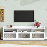 ZUN ON-TREND Sleek & Modern Design TV Stand with Acrylic Board Door, Chic Elegant Media Console for TVs WF308424AAK