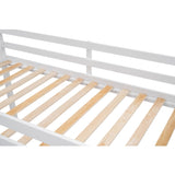 ZUN Twin Size Wood Loft Bed with Ladder, ladder can be placed on the left or right, White WF315204AAK
