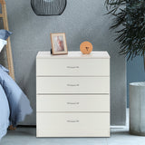 ZUN MDF Wood Simple 4-Drawer Dresser White 86913595